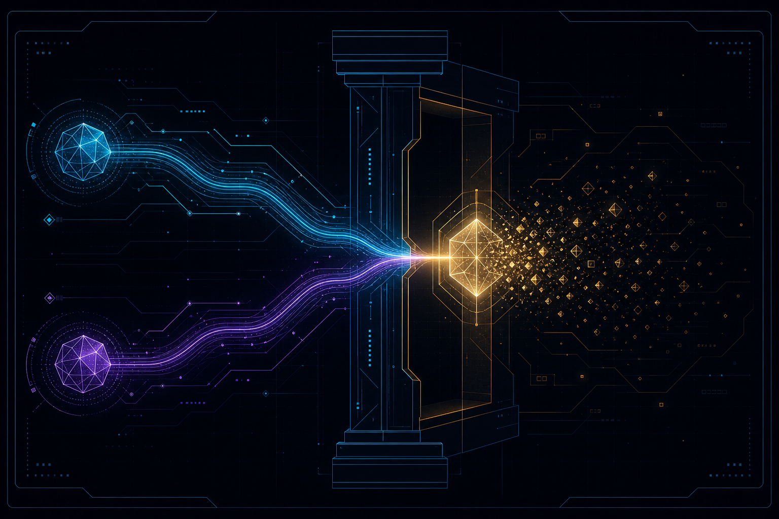 A time-bound authority token dissolving after it crosses a governed security gate
